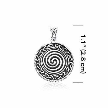 Small Celtic Knot Silver Spiral Pendant TPD3023 - Jewelry